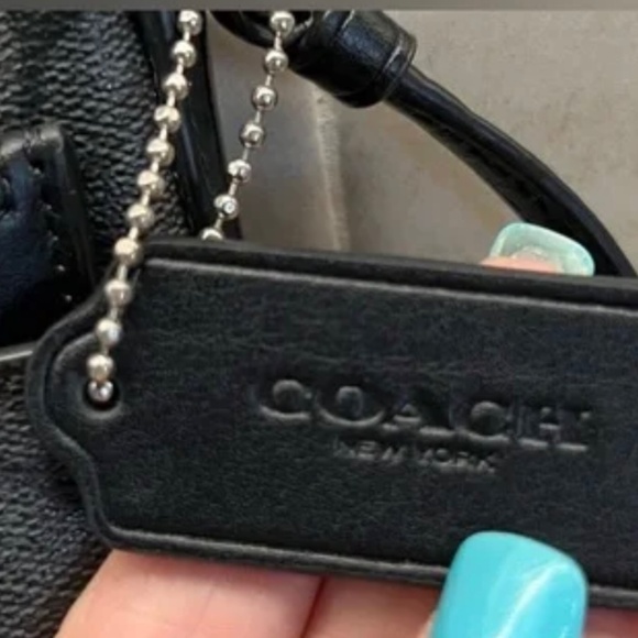 Coach 🎁Signature Coated Canvas Black Crossbody Bag Removable Leather Pouch - Picture 7 of 13